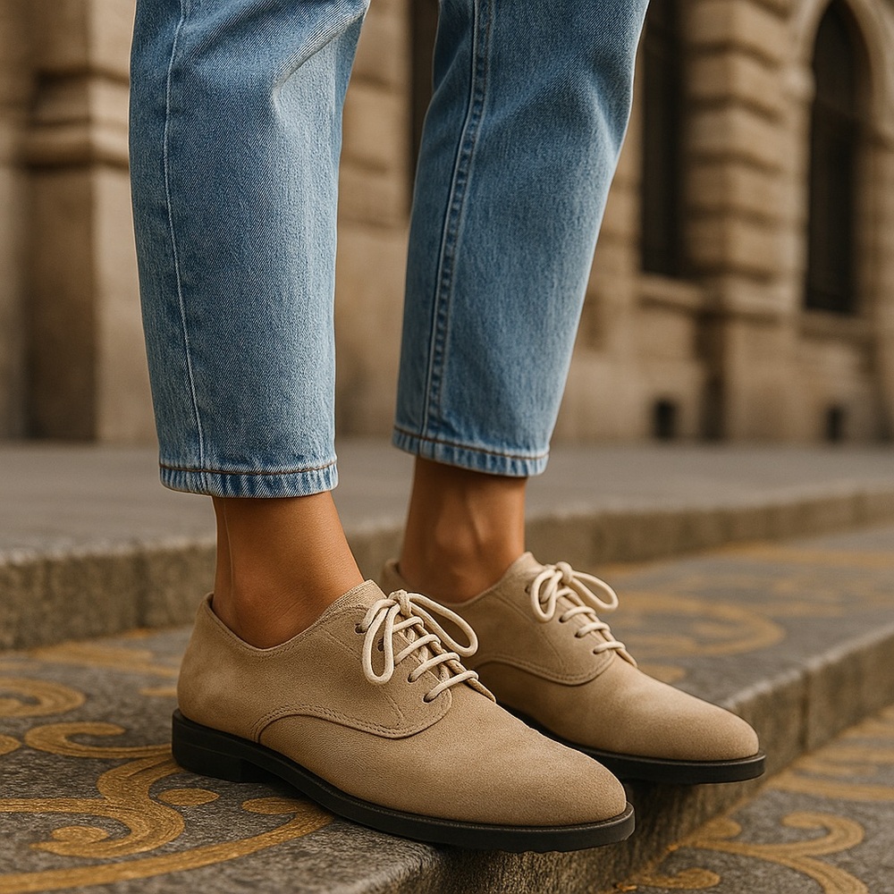 Giorgio Armani Taupe Oxford Leather Shoes Women’s Academia Classic Old‎ Money 6